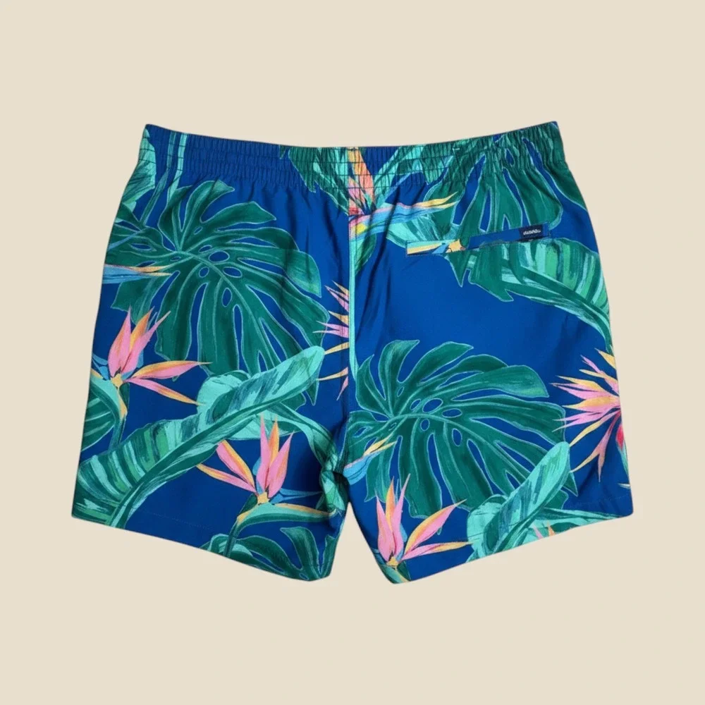 Chubbies‎ Swim Trunks Mens XL Blue Tropical Floral 5.5 Inseam Lined Shorts